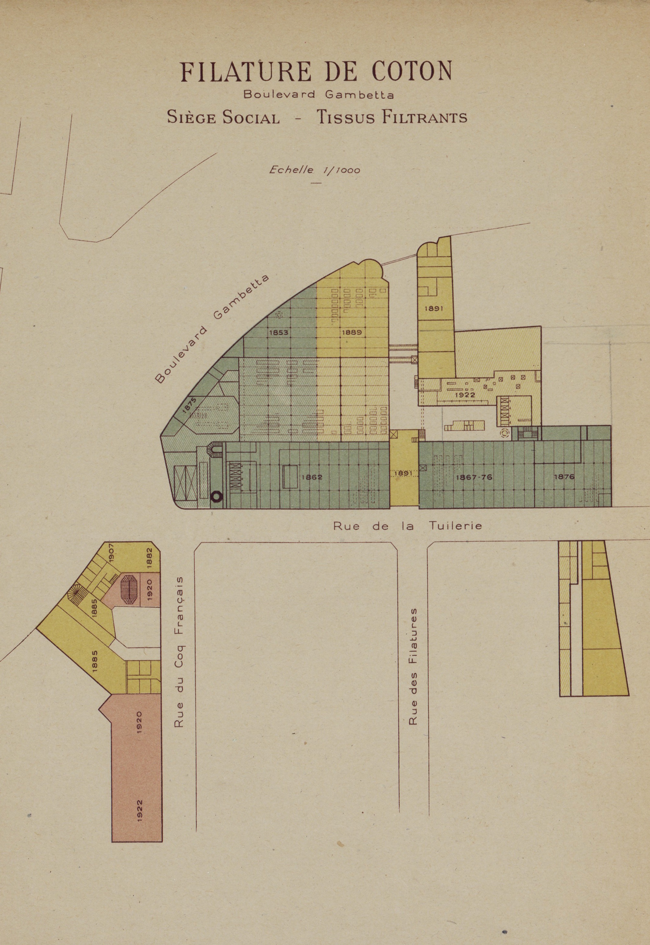 Plan de la filature (1943).