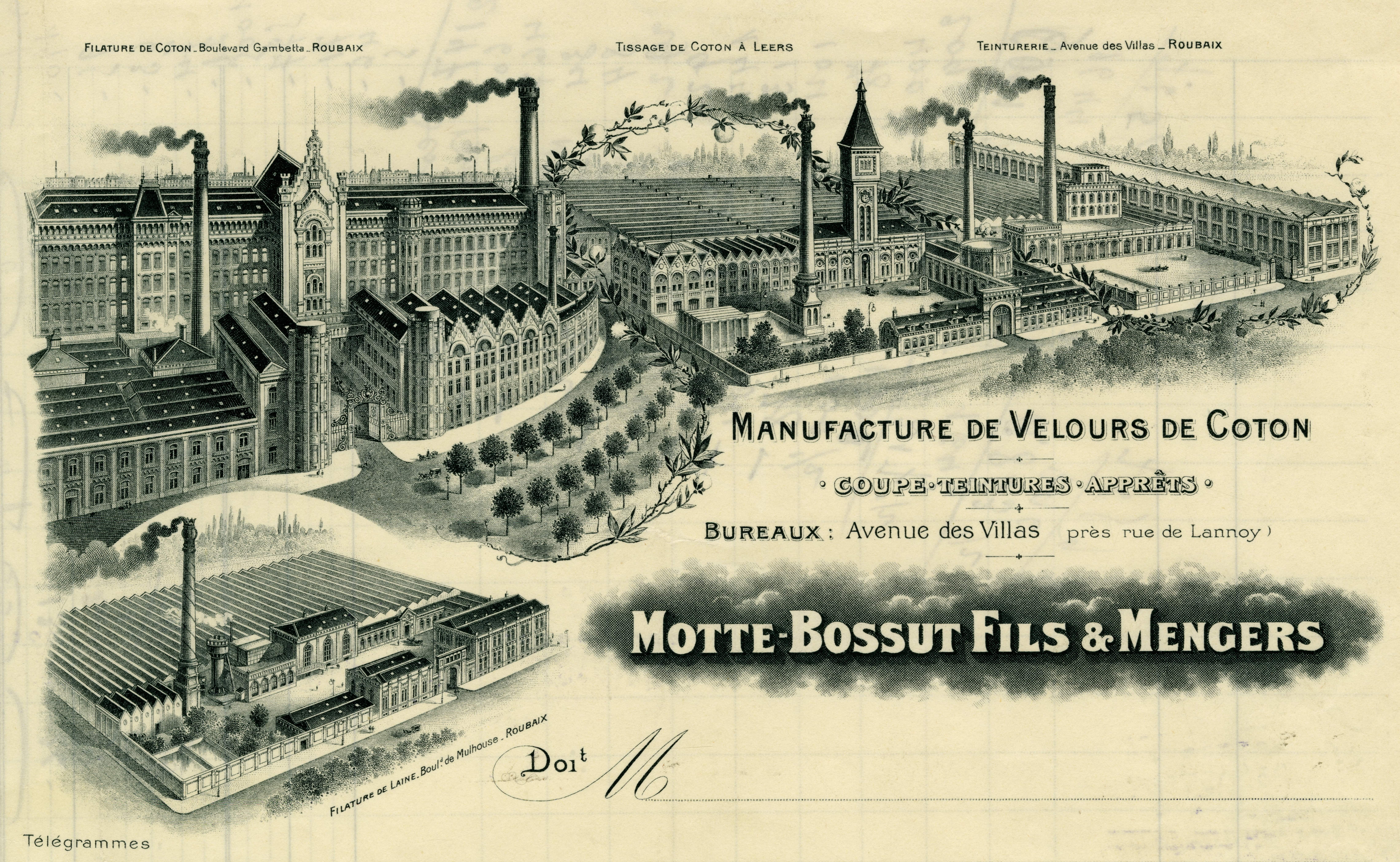 Entête de papier à lettre à l'effigie du bâtiment.