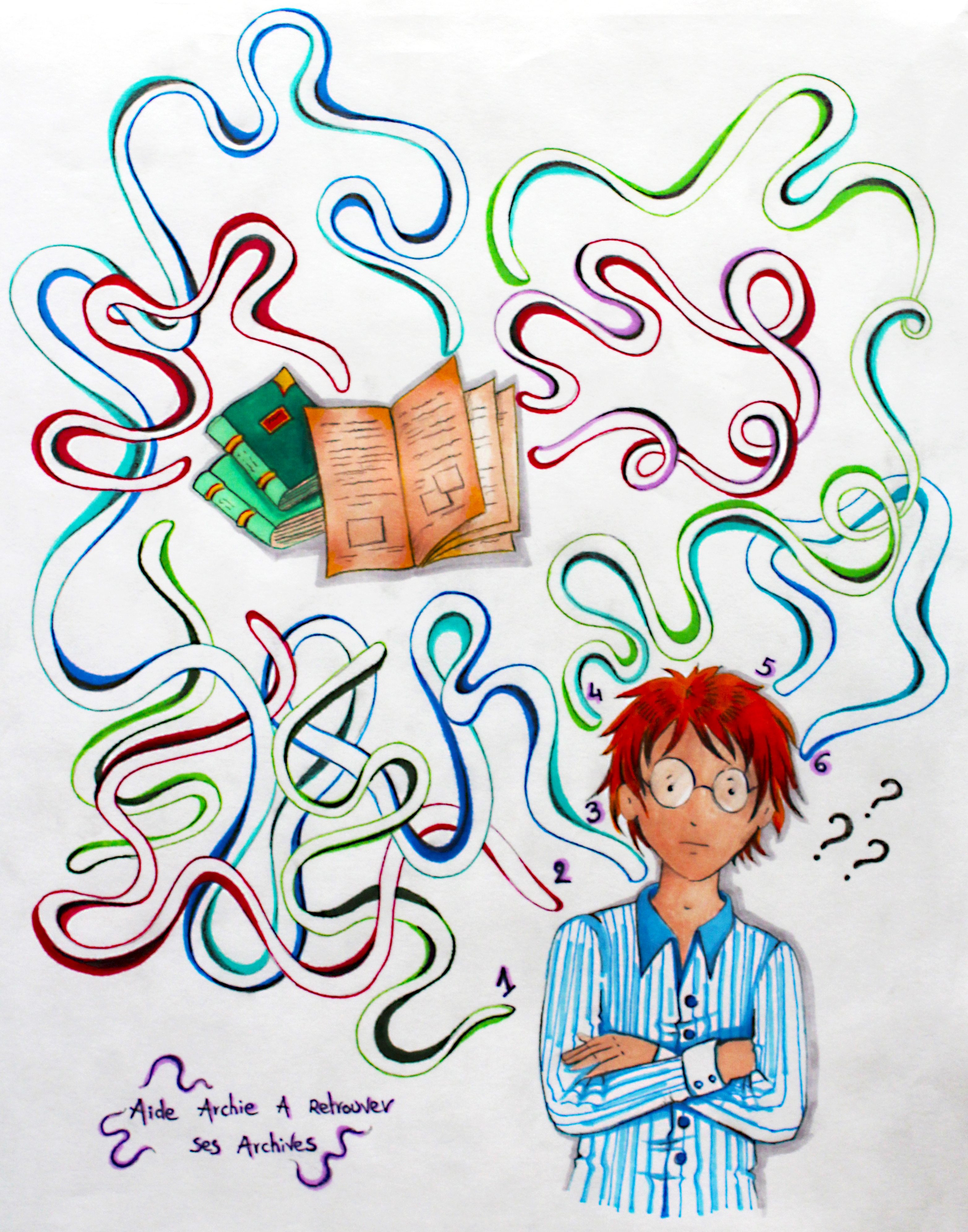 Labyrinthe menant Archie vers des archives