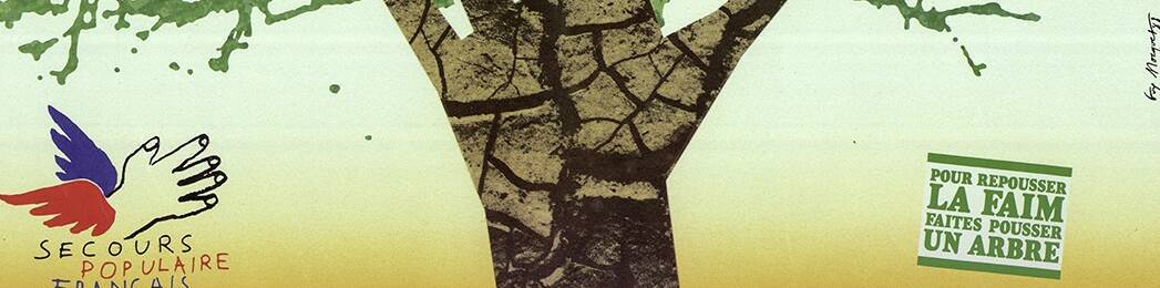 Détail d'une affiche de 1988 du Secours populaire français