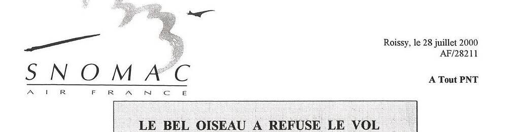 Entête d'une circulaire du SNOMAC Air France adressée aux membres du personnel technique navigants (2000)