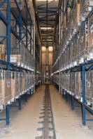 Vue du transstockeur des Archives nationales du monde du travail, 2020.