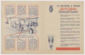Présentation de la machine à traire Alfa-Laval : brochure (sans date