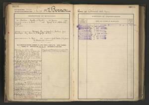 Fiche matricule d’une garde-barrière entrée en service en 1921.