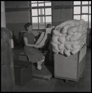 Ateliers, personnel et machines, usine de Canteleu vers 1955.