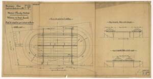 Plan calque d'un projet de couverture d'un vélodrome (1932)