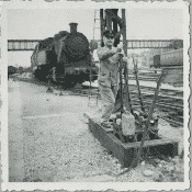 Aiguilleur au travail: Photographie, 1950.