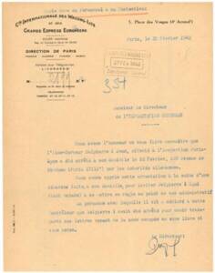 Arrestations et contrôles d’agents de la CIWL : correspondance, 1942.