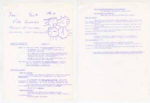 « Vivre ensemble Français et immigrés solidaires, c’est possible !!! ». Lettre de la JOC/JOCF adressée aux équipes, mai 1984.   ANMT 2003 3 99. Fonds des organisations syndicales JOC (Jeunesse ouvrière chrétienne) et JOCF (Jeunesse ouvrière chrétienne féminine) de Roubaix-Tourcoing.