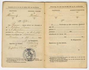 Livret ouvrier bilingue français-néerlandais de Pierre Lefebvre, 1920.