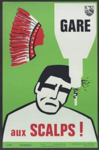 Affiche de prévention des accidents du travail, 1968.