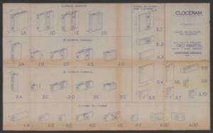 Croquis des éléments Clocéram fabriqués par Géo Martel, [1959]