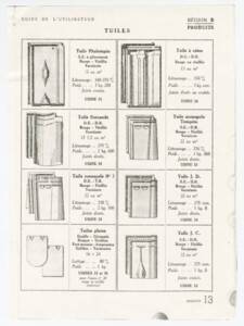 Planche des tuiles fabriqués par le Comptoir tuilier du Nord, extraite du Guide de l’utilisateur, 1952