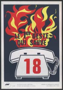 Affiche de prévention contre les incendies, 1990.