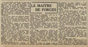 Coupure de presse issue de l’édition du 22 février 1945 du journal Le Nord libre.