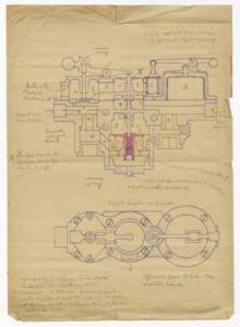 Carburateur à pompe pour moteur à explosion : croquis de W. Emilien, 1938