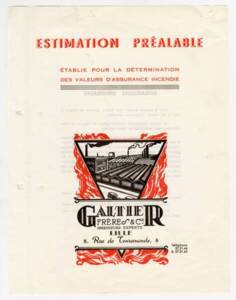 Couverture du rapport d’estimation de valeur incendie du patrimoine immobilier de l’entreprise Le Blan, 1963.