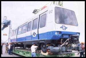 Arrivée d’une rame du VAL à Taipei, 1990.