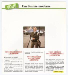 Pages d’une brochure sur la franchisation « Franchise Phildar. Entrez donc ! », 1986. ANMT 2000 18 31, Marie-Paule et Bernard Moreau (employés chez Les Fils de Louis Mulliez – Phildar)