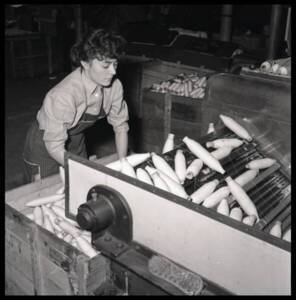 Ateliers, personnel et machines, usine de Canteleu vers 1955.