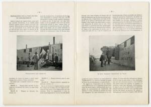 Page d'un fascicule illustré de deux photos montrant un chameau et un éléphant descendants d'un train