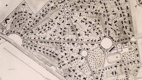 détail d'un plan d'une cité cheminote