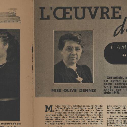 Détail d'une coupure de presse opposant une "Miss SNCF" et une inventeuse américaine