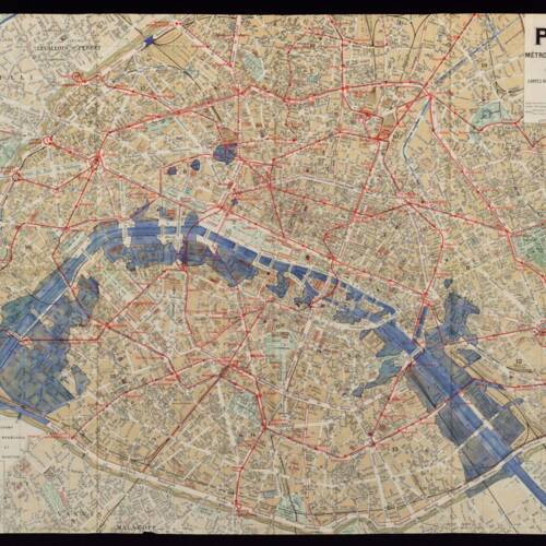 plan de Paris pendant la crue