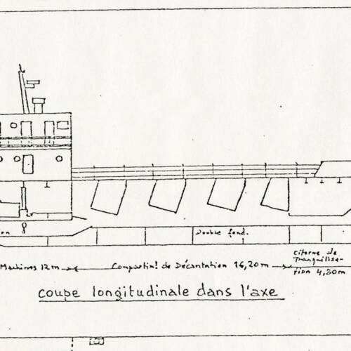 Détail d'un croquis d'un "véhicule lourd d’intervention contre la pollution" (1980)