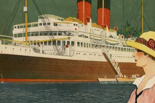 Détail d'une affiche de la compagnie générale transatlantique