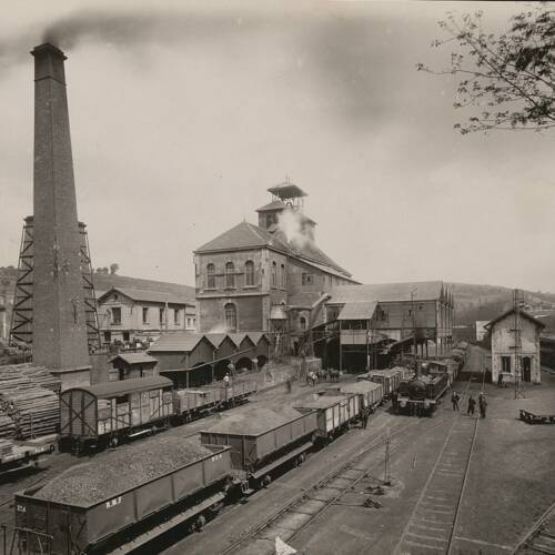 Mines de Roche-la-Molière, vue du puits de Sagnat (Loire), 1926.