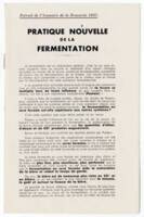 « Pratique nouvelle de la fermentation par Gaëtan Savoye », extrait de l’Annuaire de la Brasserie 1937