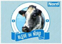 Carte postale du Salon de l'Agriculture représentant une Bleue du Nord, sans date.