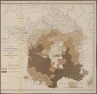 Carte des arrondissements dans lesquels la présence du phylloxera a été constatée, 1883.