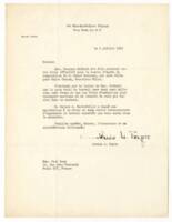 Acceptation de la maison de Rockeffeler du devis pour la réalisation du vitrail "la rosace": lettre, 1955.