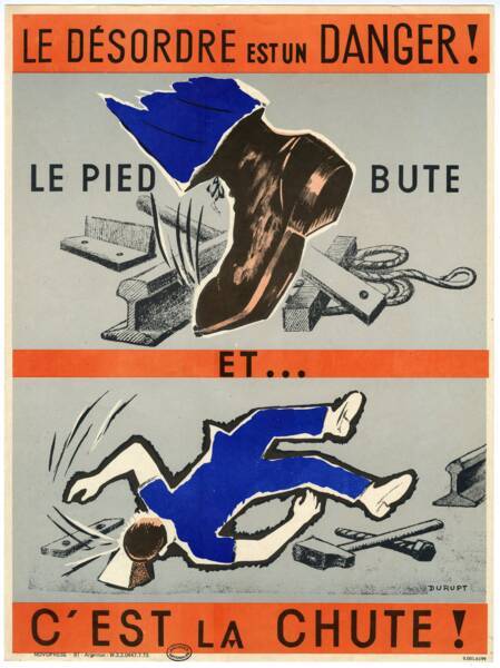 "Le désordre est un danger": Affiche de sécurité, P.Hautecœur, 1976.