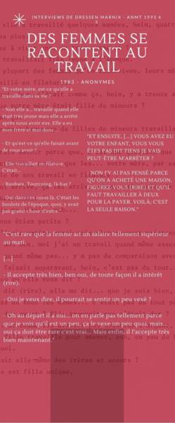 Infographies ANMT conçues à partir des retranscriptions d'interview de Dressen Marnix, 2020.