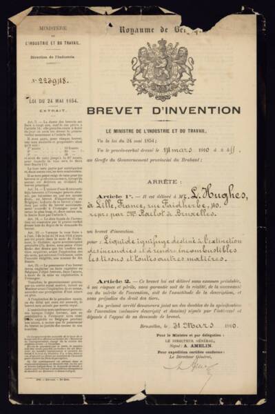 brevet d'invention de Louis Hugues