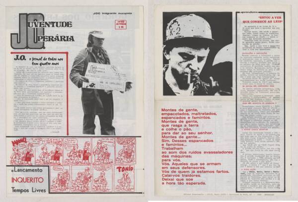 Journal Juventude operária. Publication de la JOC/JOCF en langue portugaise. Imprimé, [1970-1979]. ANMT 2003 3 291. Fonds des organisations syndicales JOC (Jeunesse ouvrière chrétienne) et JOCF (Jeunesse ouvrière chrétienne féminine) de Roubaix-Tourcoing.