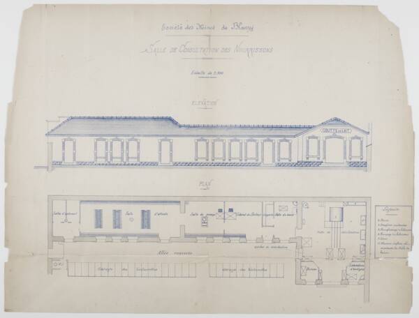 Plan d'installation de la Goutte de Lait à Blanzy (Saône et Loire), 1913.