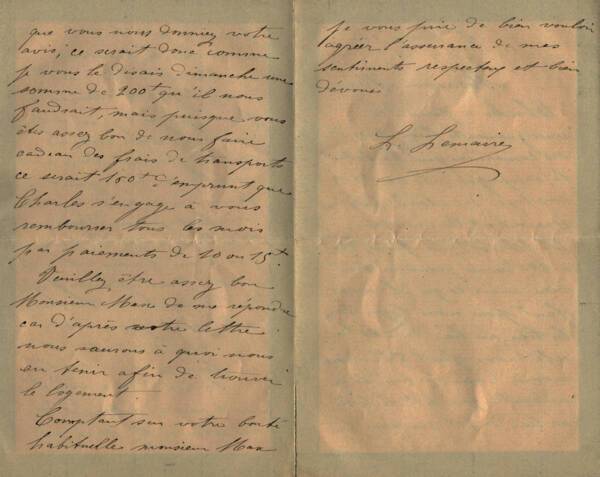 Lettres envoy&eacute;es par Louis Lemaire les 1er et 7 juin 1898 au sujet d&rsquo;un projet de d&eacute;m&eacute;nagement &agrave; la campagne au nord de Paris.