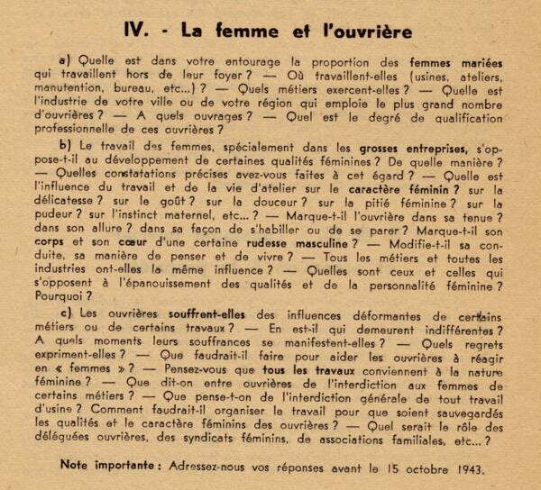 Détail d'une brochure du Centre ouvrier d'études et d'information, 1943.  ANMT 2000 48 2, Action catholique ouvrière